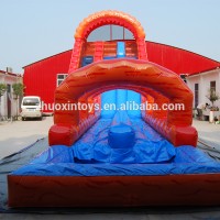 27ft high exciting water slide inflatable with a swimming pool