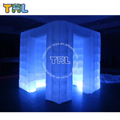 Portable led inflatable gate for decoration,inflatable weeding photo booth,led lights inflatable photo booth for advertising