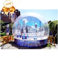 Outdoor Christmas clear inflatable snow globe for decoration.