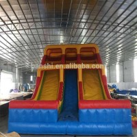 Customized PVC tarpaulin inflatable double slide for kids.