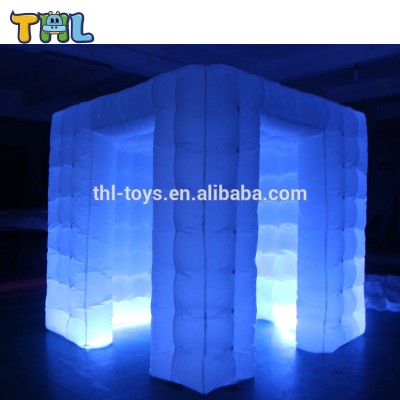 Square inflatable photo booth kiosk frames / light-up inflatable photo booth / inflatable photo booth kiosk tent with Led