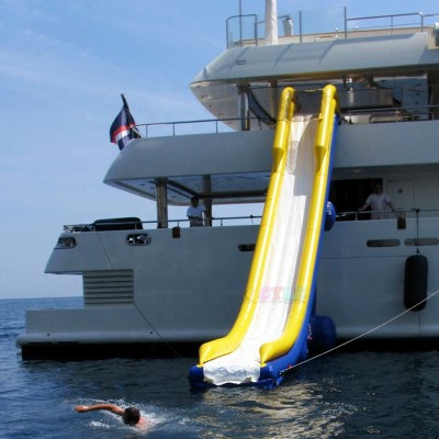 Floating Water Freestyle Cruiser Water Boat Dock Slide Inflatable Water Yacht Slide