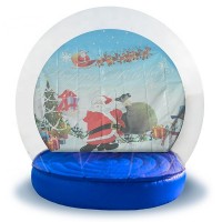 3m PVC Giant Christmas Clear Inflatable Santa Snow Globe For Outdoor Decoration