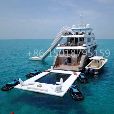 THL Double Layer Double Wall Fabric Yacht Pool float Ocean Inflatable Sea Swimming Pool inflatable sea pool with Net